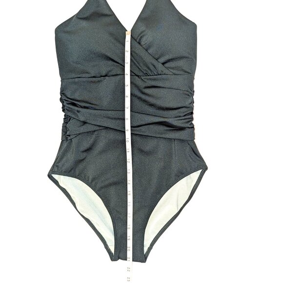 NWOT Boden | LONG Levanzo Halter One Piece Swimsuit Forest Green | Size 6L - Picture 6 of 11